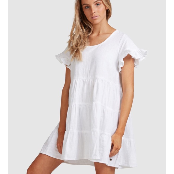 Billabong White Ruffle Sleeve Pixie Dress - Picture 4 of 7